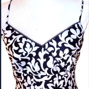 Ann Taylor Dress / spaghetti straps / blue / white / wedding / party / cocktail